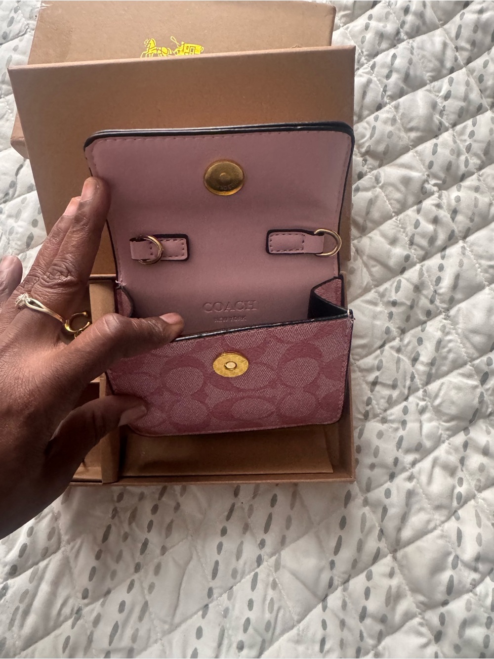 Coach Brown Box with Gold Coach Logo